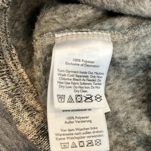 Eddie Bauer men’s SZ SM 1/4 zip fleece pullover. Grey taupe cream.Excellent cond - Picture 12 of 12